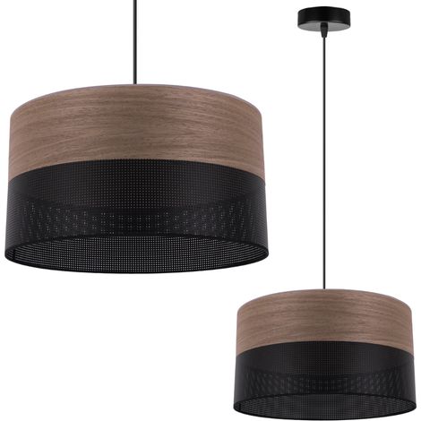 LÁMPARA COLGANTE INDIVIDUAL, PANTALLA DE CHAPA DE NOGAL, 35 CM (1/5)