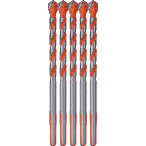 Lot de 5 forets de 6 mm à tête en alliage multifonctionnelle et queue triangulaire pour percer des trous dans les murs en bois. (1/5)