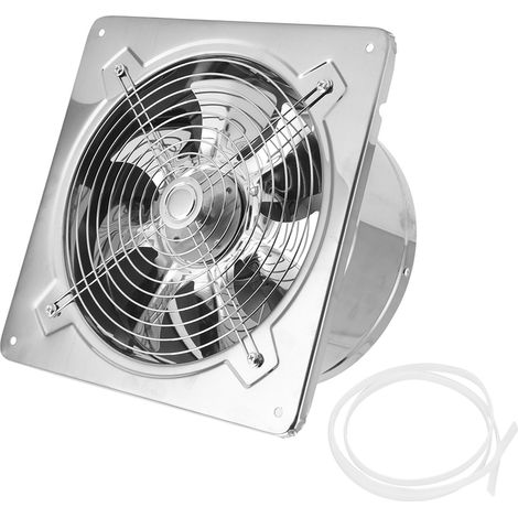 Ventilateur d'Extraction Mural 220V 100W - Acier Inoxydable 410, Diamètre 9.8", pour Garage, Cuisine, Entrepôt, Salle de Bain