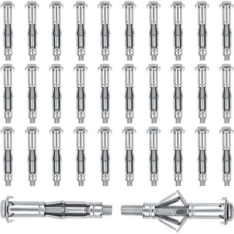 20 Stück M8 x 65 mm Hohlwanddübel, Spreizdübel mit Schrauben, verzinkt (1/5)