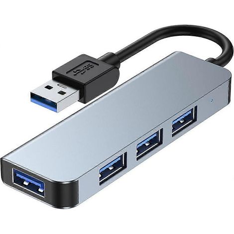Hub USB 3.0, hub de données ultra-fin à 4 ports USB 2.0 pour Macbook, Mac Pro/Mini, iMac, Surface Pro, XPS, PC portable, clés USB, disque dur externe (1/5)