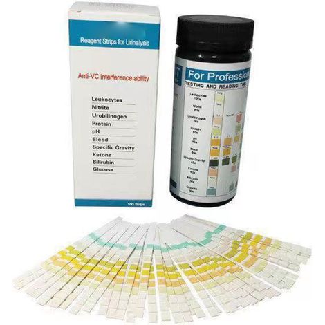 100Pcs Urine Test Analysis Reagent Strip Urine Ketone Anti Vc Interference Body Fat Analysis PH Paper Strip