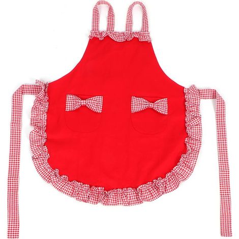 Tablier à nœud papillon multifonction, imperméable à l'huile, anti-taches, pour cuisine, rouge, protection anti-éclaboussures. (1/5)