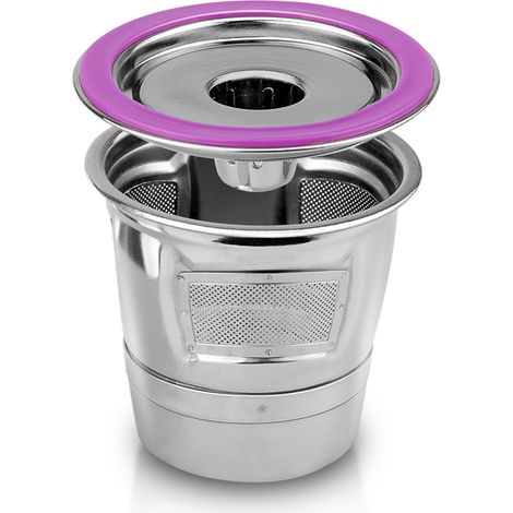 Cápsula de café reutilizable Keurig 2.0 Mini Plus, recargable, filtro de acero inoxidable, plata 304, capacidad de 15,5 g, incluye cuchara y cepillo. (1/5)