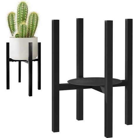 Verstellbarer Pflanzenständer – Blumenständer aus Metall – 38 cm hoch – Schwarz (1/5)