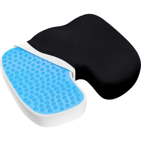 Gel coussin mémoire coton u coussin, velours noir, 44 34 8cm (1/5)