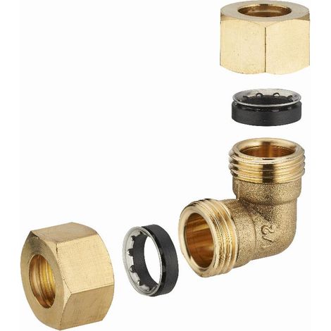 Messingkrümmer mit gleichmäßiger Mischdichtung für Kupferrohr NOYON & THIEBAULT - Ø 14 mm - 612G-14L1