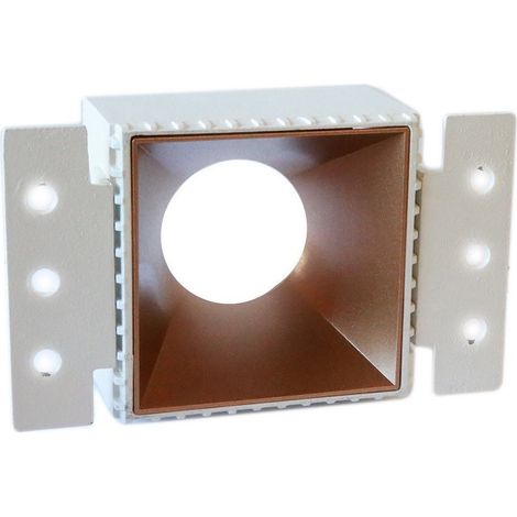 Porta Faretto Da Incasso Lampadine Led Gu10 7watt Per Controsoffitto Cartongesso Rose Gold Matt-carré -