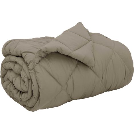 Winterbettdecke Hellgrau 140 x 220 cm Mikrofaser vidaXL