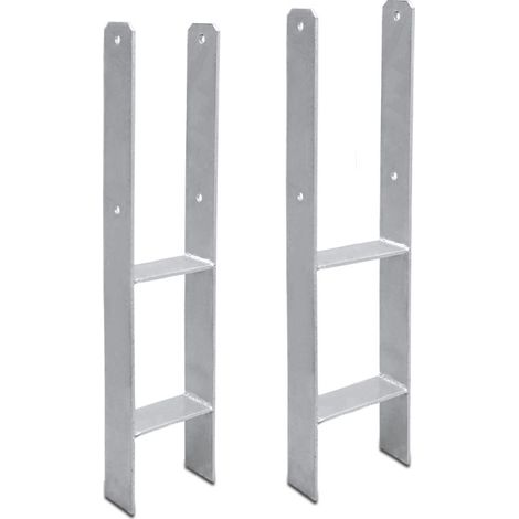 SWANEW Supporto per palo H per Carport Recinzioni Supporto per palo in H Supporto da incasso 111MM 2 pezzi (1/5)