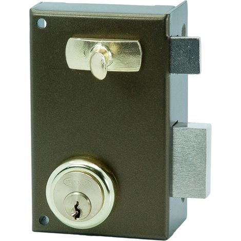 ILARGI cerradura 56a-60 he derecha b/pera , Cerradura de sobreponer Serie100 Ref:56A con picaporteTamaño 60mmCilindro de pera accionado con llave por ambos ladosCon tir (1/4)