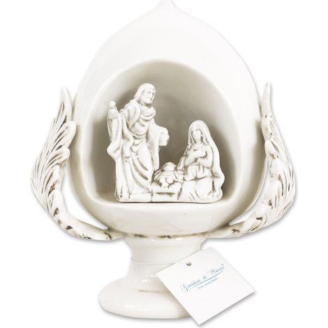 PUMO salentino Anticato con NATIVITA' Sacra Famiglia decorazione in Ceramica tipica pugliese Altezza 18 cm (1/3)