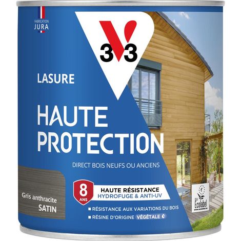 Lasure Haute Protection Biosourcée V33 gris anthracite Satin - 0,75L