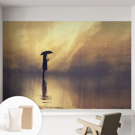 Papier peint intissé décoratif avec colle pour salon chambre et bureau Installation rapide Scène mystérieuse 152x104 cm (1/5)