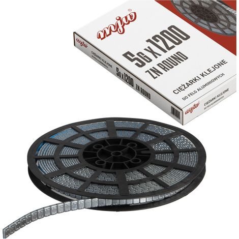 PESI INCOLLATI, ROTOLO DA 5G, 1200 PEZZI, CERCHI IN ALLUMINIO ZINCO ZN, GRIGIO SLIM (1/2)