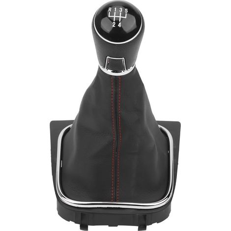 Pommeau de levier de vitesse en cuir PU avec couvercle anti-poussière (1/5)