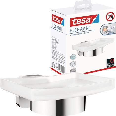 tesa ELEGAANT 40628-00000-00 Seifenschale Chrom (glänzend), Weiß (satiniert) (1/5)