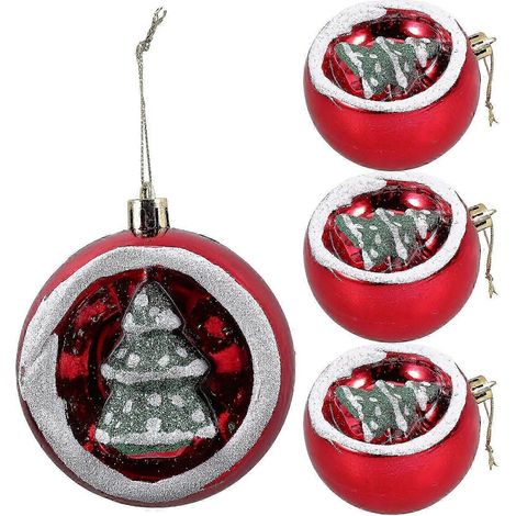 Boules de Noël décoratives à suspendre (lot de 4), demi-sphères, idéales pour les fêtes et la décoration intérieure. (1/5)