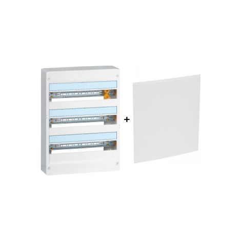 Legrand - Drivia - Coffret 3 rangu00e9es - 18 modules + Plaque de fond - Ref. : 401253+401223 (1/3)