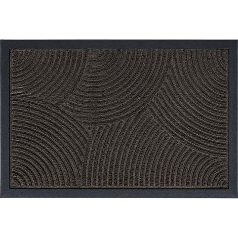 Relaxdays Polypropylene Doormat, Wavy, Weatherproof, Non-slip, Indoor & Outdoor Doormat, Dirt-trapping Mat, Black (1/5)