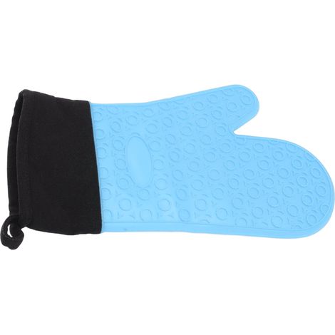 Rutschfeste Silikon-Küchenhandschuhe, hitzebeständig, 2 Finger, blau (1/5)