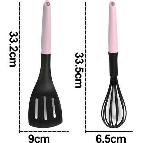 Espátula De Nylon - Resistente Hasta 204 °C - Para Sartenes Antiadherentes - Juego De 2 Piezas Con Soporte (1/5)