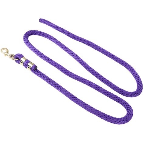 Longe pour cheval de 2 m, anti-casse, antidérapante, avec crochet pour la marche et le dressage, couleur violette. (1/5)