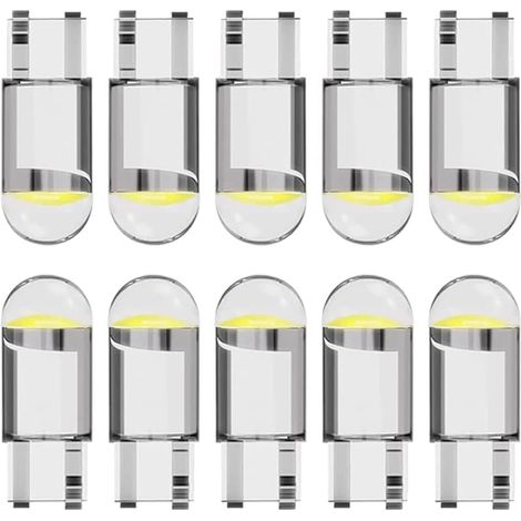 10 Pieces T10 W5W LED 194 Ampoule voiture 12V 6000k(Blanc)COB Ampoule de Remplacement,168 Ampoule LED,2825 T10 Ampoule LED W5W,LED Interior Car Lights,Ampoule W5W LED,Ampoules LED Pour Voiture (1/5)
