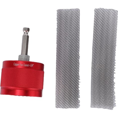 Accessoire pour Électroportatif Nettoyeur de Tube Cuivre 3/4 Inch avec 2 Brosses Remplaçables Aluminium et Inox (1/5)