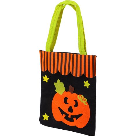 Sac fourre-tout d'Halloween en tissu non tissé, décoration pour fête à la maison, accessoire de rangement (citrouille) (1/5)