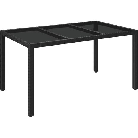 Maison Exclusive - Gartentisch mit Glasplatte Schwarz 150x90x75 c