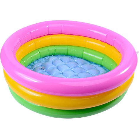 Vtizikl Pataugeoire pour bébés Piscine Gonflable pour Les Tout-Petits Piscine 3 Boudins Fond Gonflable (1/5)