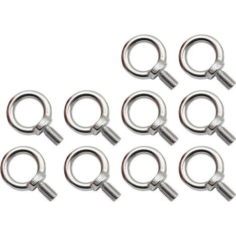 Confezione da 10 golfari M8 in acciaio inox, golfari antiruggine, golfari tondi, golfari tondi, golfari, acciaio inox 304, non soggetti a corrosione. (1/4)