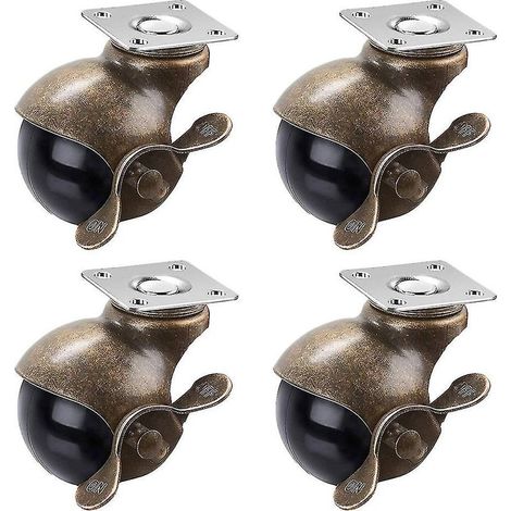 Lot de 4 roulettes robustes pour meubles, accessoires de meubles, roulettes vintage pour meubles. (1/3)