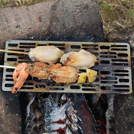 Mini barbecue de camping en titane, grill à charbon de bois, barbecue à gaz pour pique-nique en plein air, vaisselle de camping (1/5)