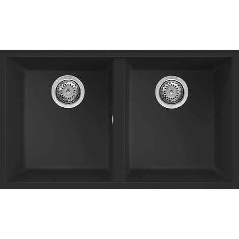Elleci LKQ35086BSO Quadra 350 Lavello Keratek Plus 2 Vasche 76 cm (1/3)