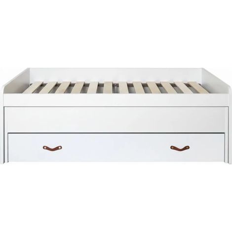 Cama triple aglomerado blanco con somieres 105x200cm (1/5)