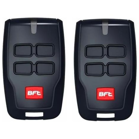Pack de 2 télécommandes BFT Mitto B RCB04 – 4 canaux – Fréquence 433,92 MHz – Alimentation 12V – Dimensions 62x38x14 mm