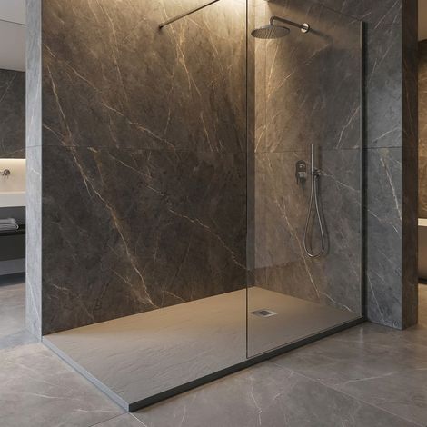 Piatto doccia in resina colore cemento 80x140 cm con griglia e piletta – Showey