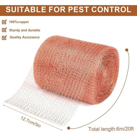 Filet Cuivre Anti Limace et Escargots 12,7cm x 6m Double Grillage Anti Rongeur Barriere Protection Jardin Poulailler Cuivre Copper Mesh Piege Anti Limace Escargot Souris Rat Oiseaux (1/4)