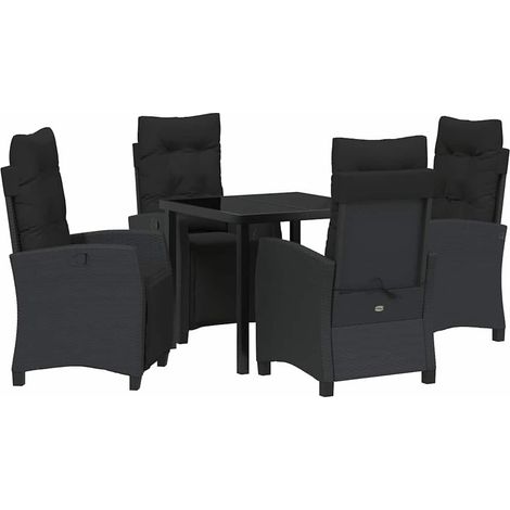 Maison Exclusive - Set da Pranzo per Giardino 5 pz Nero polyrattan (1/5)