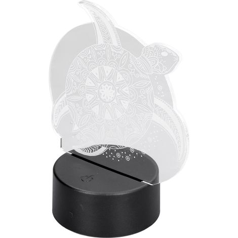 7-farbige, berührungsempfindliche LED-Nachttischlampe in Form einer Meeresschildkröte – 3D-Acryl-USB-Beleuchtung für Kinder – Geschenkidee für die Nacht (1/5)