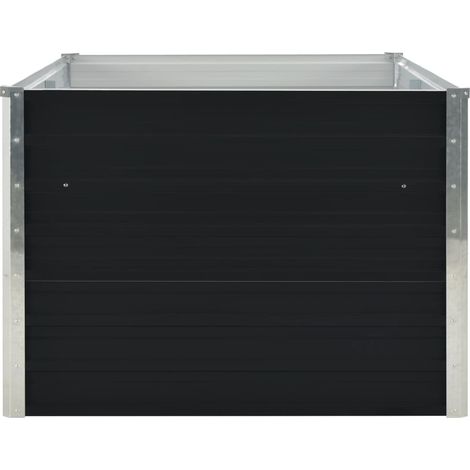 INLIFE Jardinière 160 x 80 x 45 cm Acier galvanisé Anthracite (1/5)