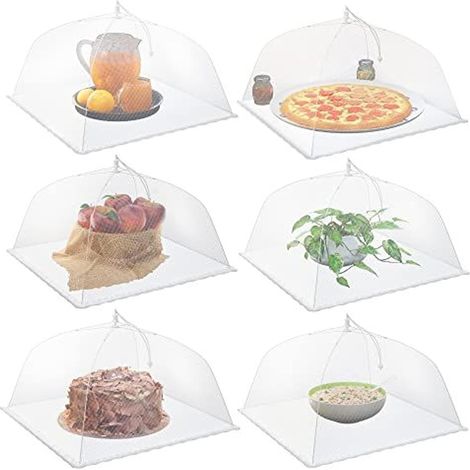 Lot de 6 tentes-parasols pliables et réutilisables de 43 x 43 cm (17 x 17 pouces) de haut, idéales pour les fêtes, pique-niques et barbecues en extérieur. (1/5)