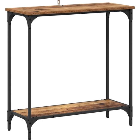 Maison Exclusive - Tavolo consolle con lo scaffale Legno vecchio 75 x 30.5 x 75 cm
