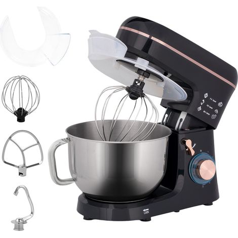 Standmixer, 6 Geschwindigkeiten, 5,5 l Edelstahlschüssel, Schwarz