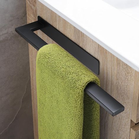 Toallero adhesivo para baño, acero inoxidable, barra de pared autoadhesiva, compatible con azulejos y vidrio para ducha. (1/2)