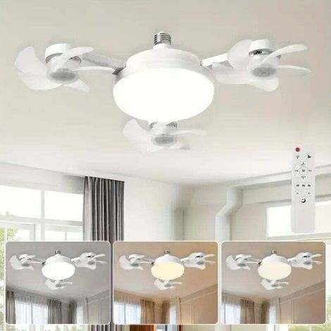 Intelligente LED-Deckenleuchte – Fernbedienung, einstellbare Helligkeit und 3 Geschwindigkeiten, geeignet für Schlafzimmer, Wohnzimmer, Büro, Küche und Badezimmer (schwarze 3-flammige Deckenleuchte) (1/5)