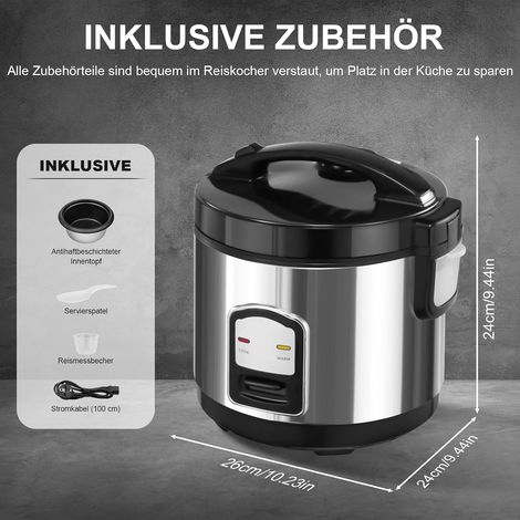 FLITI 1L Non-Stick Electric Rice Cooker with Steam Function, 400W, 220-240V, UK Plug, 1-2 Person Capacity (1/5)