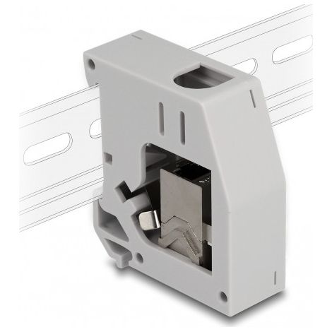 Delock Adaptateur DIN RJ45 gris pour rail DIN 35 mm